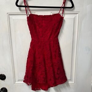 Elegant Red Lace Dress